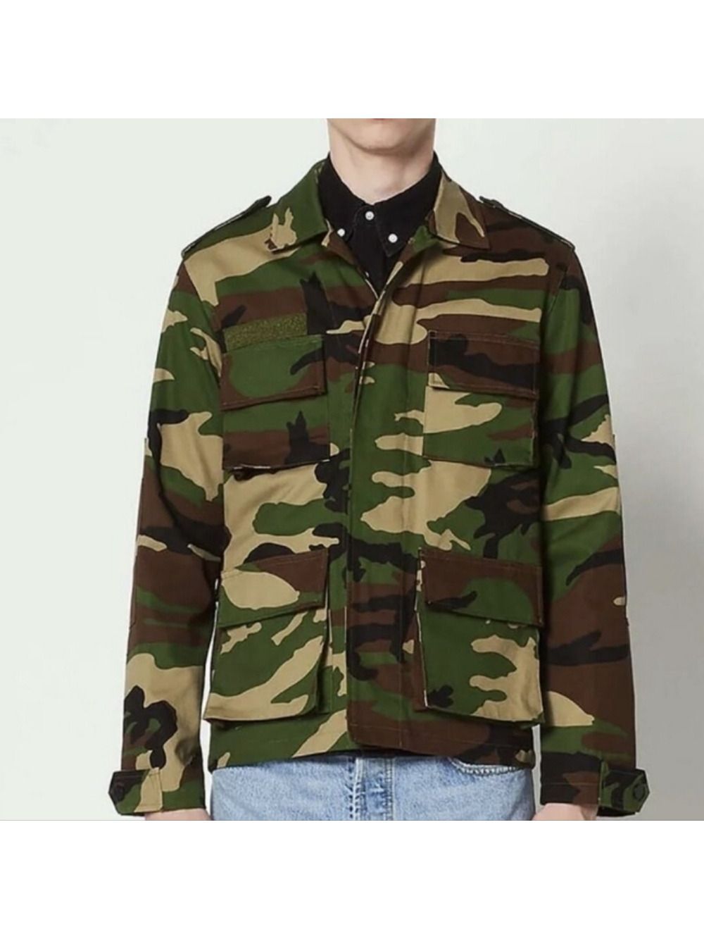 SANDRO Men's GI CAMOUFLAGE PRINT SHIRT JACKET SZ XS